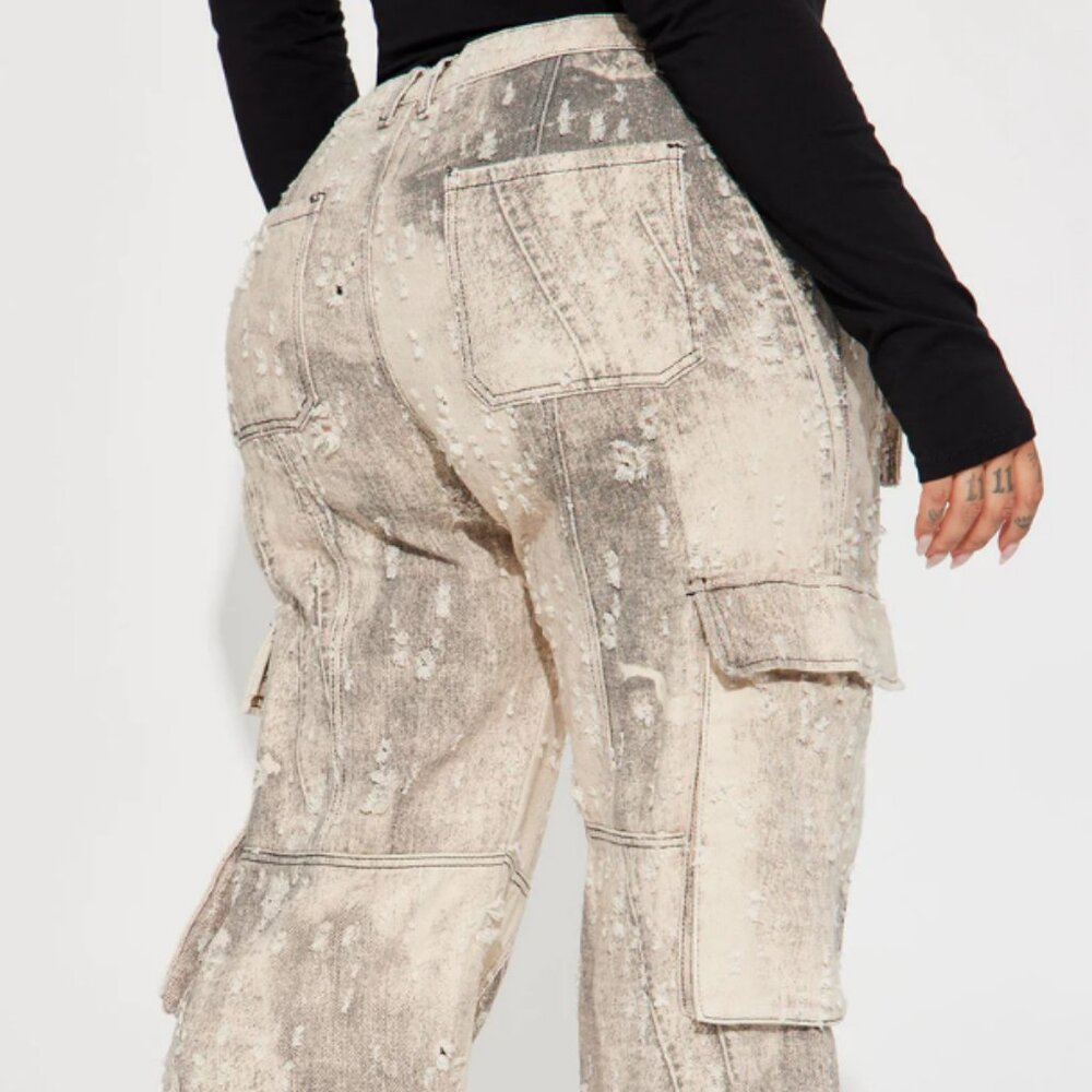 Distressed Cargo Pants - Picture 4 of 5